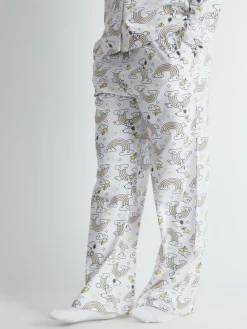 Peanuts x Snoopy Rainbow Print Pyjama Set in Ecru*Skinnydip