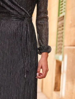 - Plissé midi-jurk met overslag*Sosandar Sale