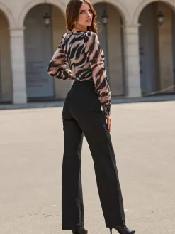 Abstract Print Wrap Front Top*Sosandar Hot