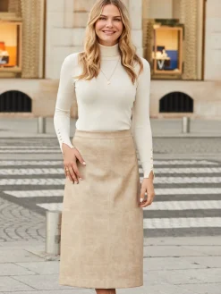 Croc Print Faux Leather A-Line Skirt*Sosandar Hot