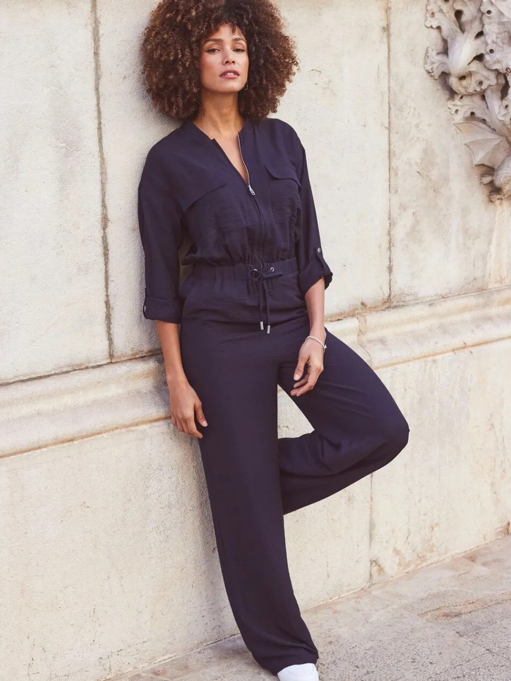 Drawstring Waist Jumpsuit*Sosandar Clearance