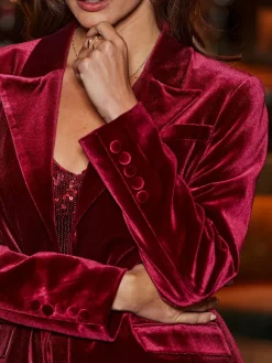 fluwelen maatgesneden blazer*Sosandar Outlet