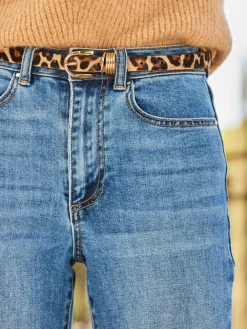 Leopard Print Leather Belt*Sosandar Outlet