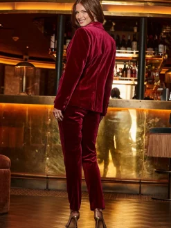 Luxe Velvet Tapered Leg Trousers*Sosandar New