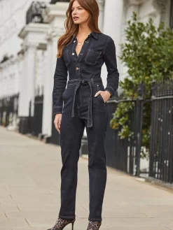 ontspannen pasvorm spijker-jumpsuit van 100% katoen*Sosandar Discount