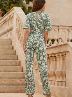 Printed Belted Jumpsuit*Sosandar New