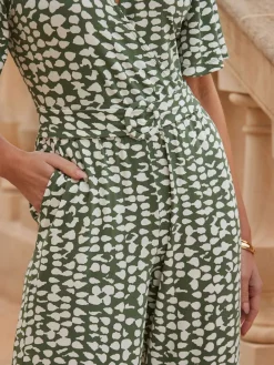 Printed Belted Jumpsuit*Sosandar New