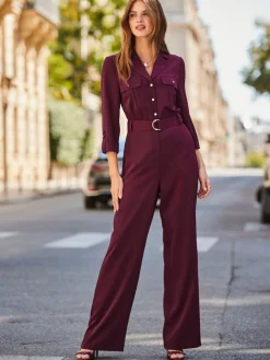 Utility Pocket Belted Jumpsuit*Sosandar Outlet