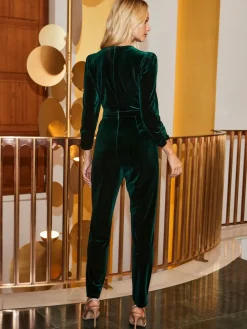 Velvet Wrap Jumpsuit*Sosandar Best