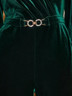 Velvet Wrap Jumpsuit*Sosandar Best