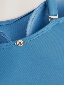 Staalblauw - Vormgevend bandeaubadpak met buikcorrectie*Next New