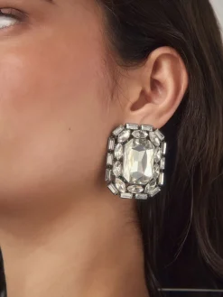 Staalgrijs - Sparkle Jewel Stud Earrings*Next Discount