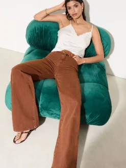 TABAKBRUIN - X Lucy Mecklenburgh alledaagse jeans met wijde pijpen*Friends Like These Online