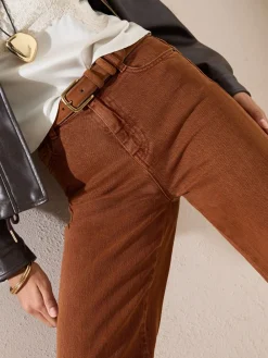 TABAKBRUIN - X Lucy Mecklenburgh alledaagse jeans met wijde pijpen*Friends Like These Online