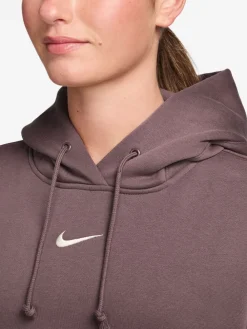 Tattoo Bruin - oversized mini sportkleding Phoenix fleece swoosh pullover met hoodie*Nike Outlet