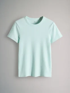 Taupe Brown/Light Brown/Blue/Light Blue/Cream - 5 Pack Korte Mouw Geribd T-shirt*The Set Best