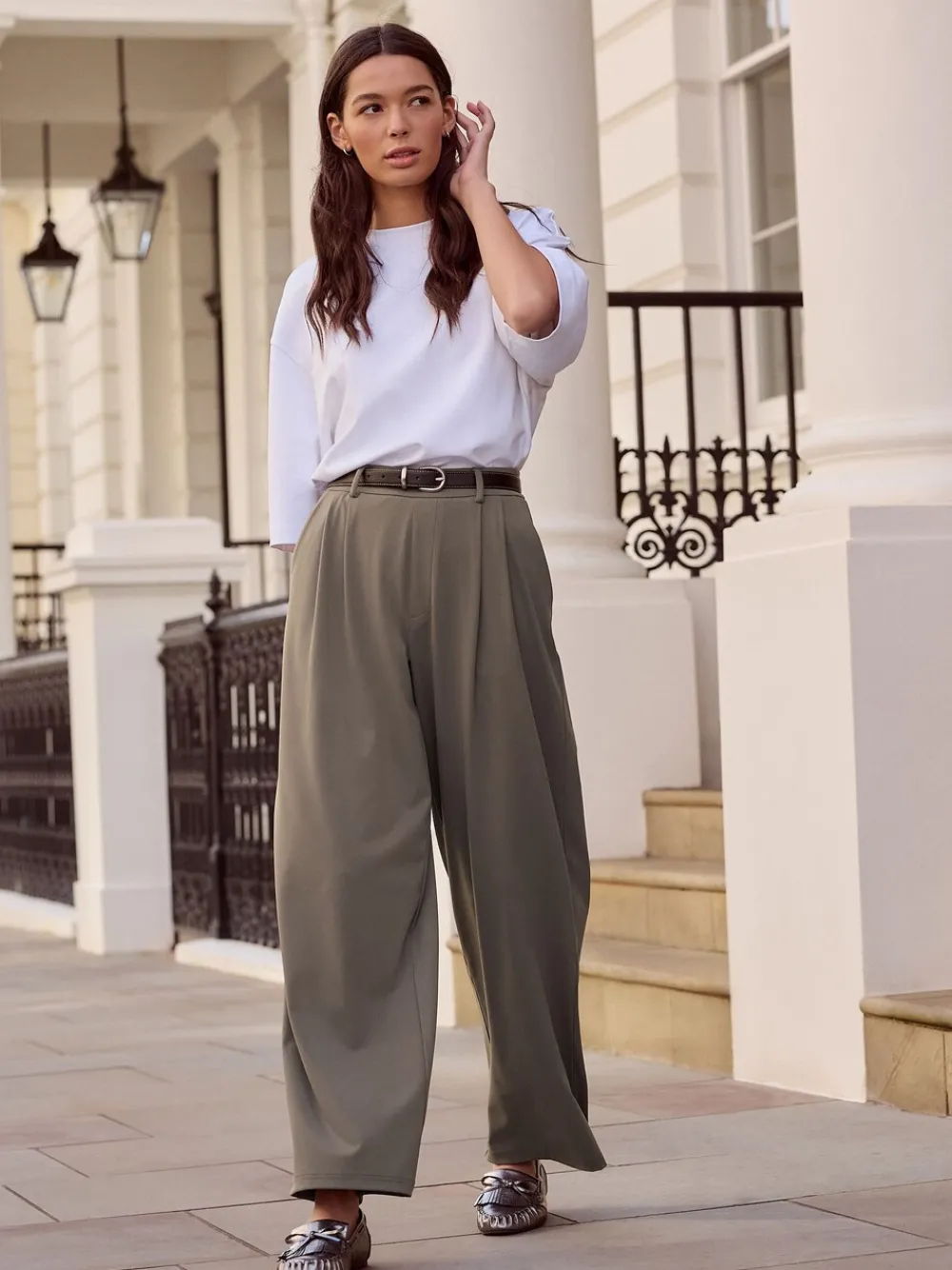 - N. Premium Wide Leg Tailored Jersey Trousers*Next Online