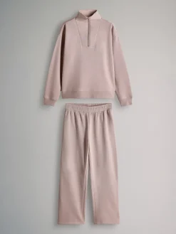 - Half Zip Funnel Neck Sweatshirt and Wide Leg Jogger Set*The Set New