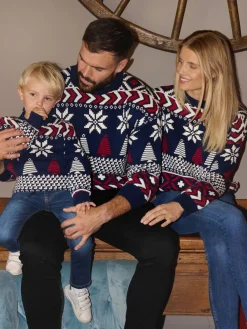 Blauwe Kerstmis Multicolour Fairisle Katoenen Trui*The Little Tailor Discount