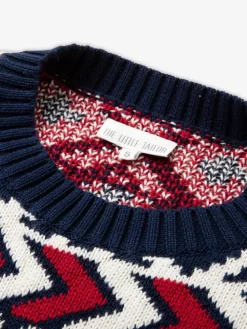 Blauwe Kerstmis Multicolour Fairisle Katoenen Trui*The Little Tailor Discount