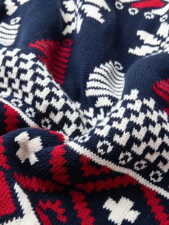 Blauwe Kerstmis Multicolour Fairisle Katoenen Trui*The Little Tailor Discount
