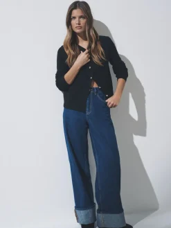 2 Pack Gold Button Knitted Cardigans With Wool*The Set New