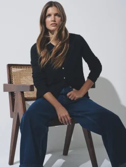 2 Pack Gold Button Knitted Cardigans With Wool*The Set New