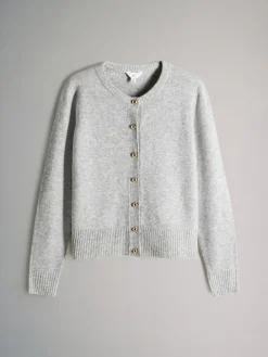 2 Pack Gold Button Knitted Cardigans With Wool*The Set New