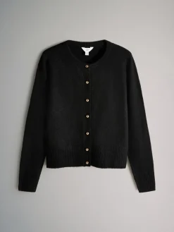 2 Pack Gold Button Knitted Cardigans With Wool*The Set New