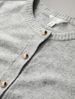 2 Pack Gold Button Knitted Cardigans With Wool*The Set New