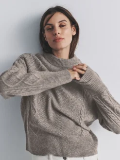 2 Pack Knitted Cable Jumpers With Wool*The Set New