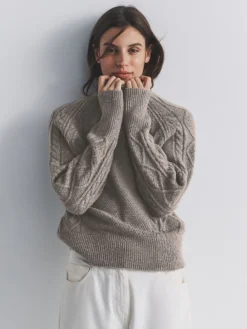 2 Pack Knitted Cable Jumpers With Wool*The Set New