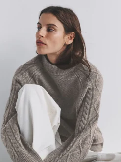 2 Pack Knitted Cable Jumpers With Wool*The Set New