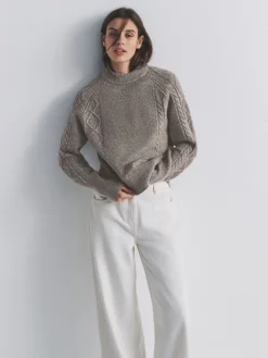 2 Pack Knitted Cable Jumpers With Wool*The Set New