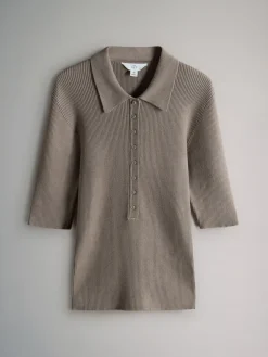 3 Pack Knitted Ribbed Polo Tops*The Set Best