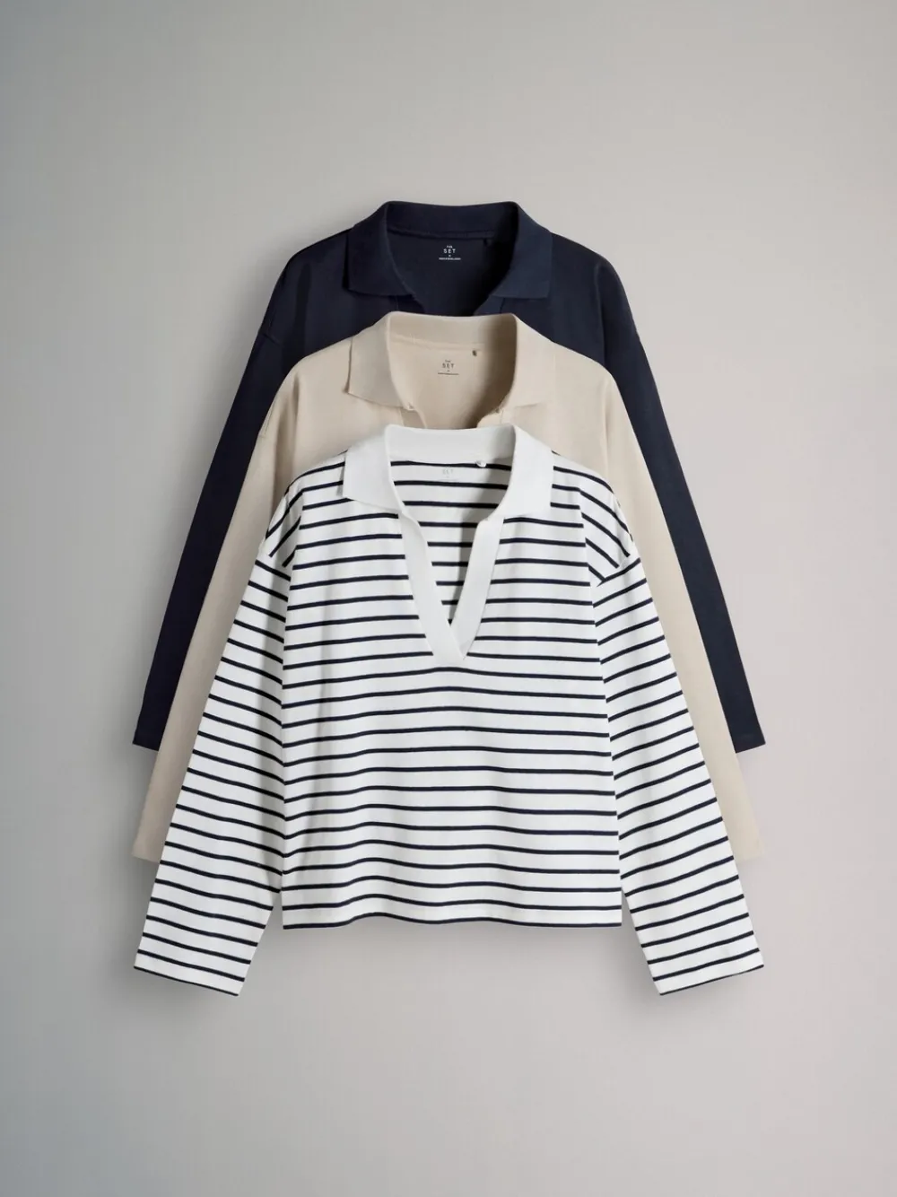 3 Pack Long Sleeve Heavyweight Rugby T-Shirts*The Set Sale