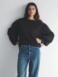 2 Pack Relaxed Crew Neck Puff Sleeve Sweatshirts*The Set