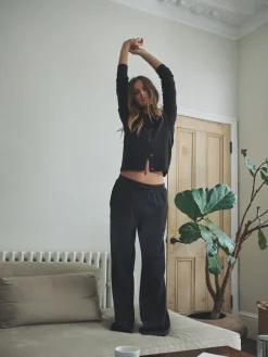 2 Pack Ribbed Jersey Wide Leg Trouser*The Set Best