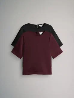 2 Pack Satin Shortsleeve Tops*The Set Outlet