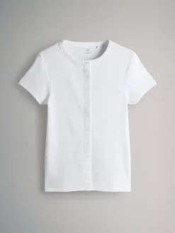 3 Pack Short Sleeve Button Through Rib T-Shirts*The Set Outlet