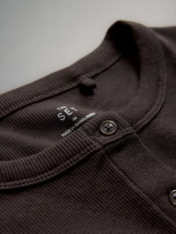 3 Pack Short Sleeve Button Through Rib T-Shirts*The Set Outlet