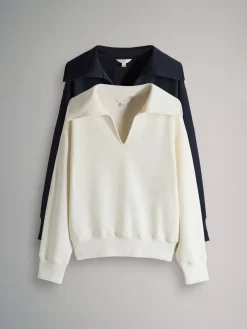 2 Pack Trophy Neck Long Sleeve Sweat Tops*The Set Sale