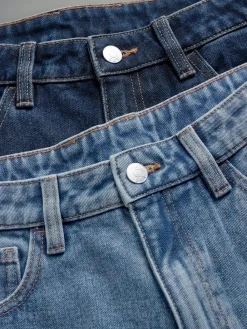 2 Pack wijde pijpen jeans met omgeslagen zoom*The Set Clearance