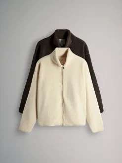 2 Pack Zip Through Borg Fleeces*The Set