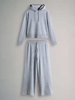 Knitted Ribbed Hoodie and Wide Leg Trouser Co-ord*The Set