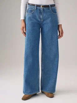 verpakking van 2 denim jeans met wijde pijpen van 100% katoen*The Set Best