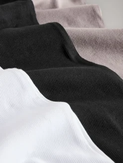 verpakking van 3 geribbelde T-shirts met korte mouwen en V-hals*The Set