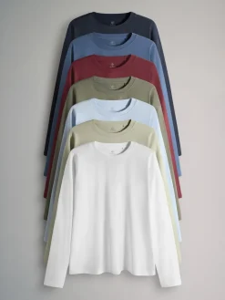 verpakking van 7 T-shirts met lange mouwen*The Set