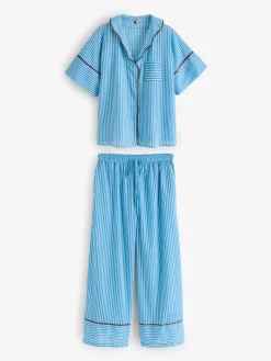 Skinny Stripe Cotton Voile Oversized Long Pyjamas Set*Their Nibs Discount