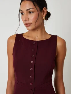 Boat Neck Longline Waistcoat*Threadbare Clearance